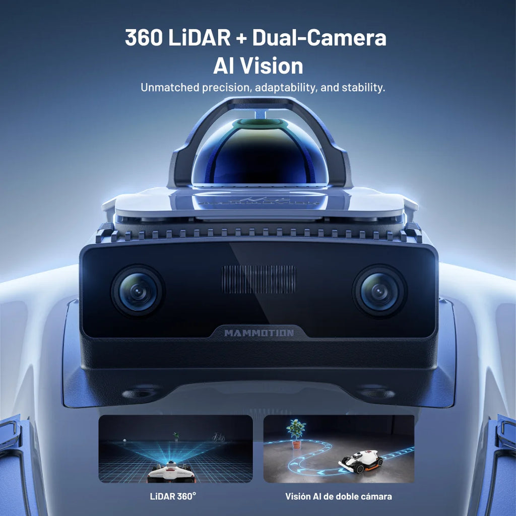LUBA 3 AWD 1500H Robot Lawn Mower with Garage , 0.37Acres,360° Lidar+Dual-Cam AI Vision, 80% Slopes,2.2-4.0In Cut