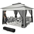 Outdoor Canopy Gazebo 11X11 Pop up Gazebo Patio Gazebo with Mosquito Netting Outdoor Canopy Shelter with 121 Square Feet of Shade for Outdoor Lawn, Garden, Backyard and Deck, Gray