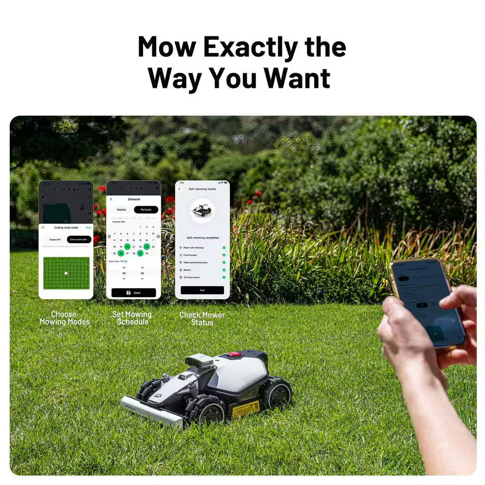 Luba Mini AWD 7.9 In. RTK Robot Lawn Mower (1/3 Acre) Adjustable Cutting Height (2.2 In. - 4 In.) All Terrain, AI Vision