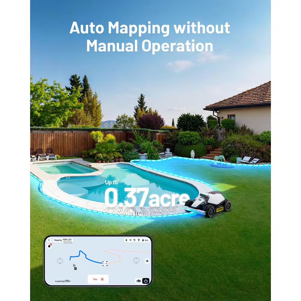 Luba Mini AWD 7.9 In. RTK Robot Lawn Mower (1/4 Acre) Adjustable Cutting Height (2.2 In. - 4 In.) All Terrain, AI Vision
