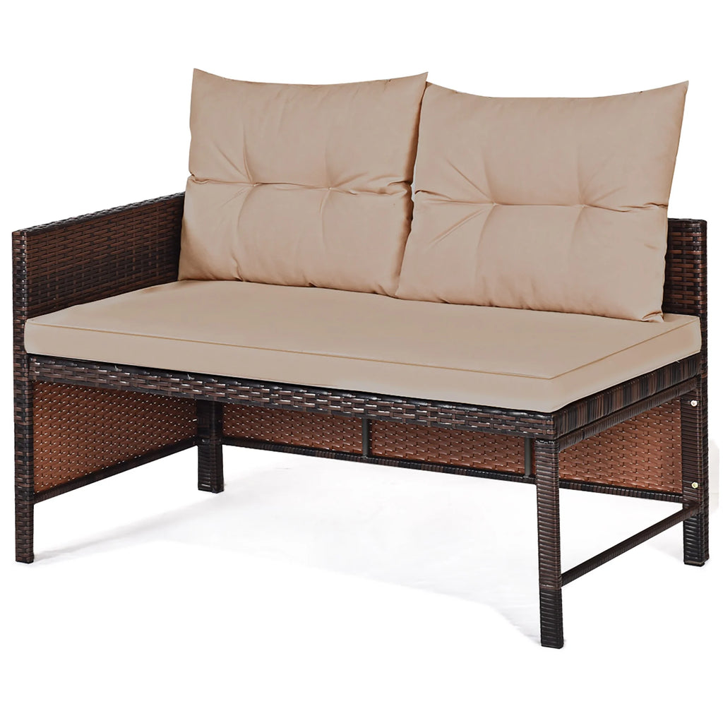 3PC Patio Sofa Set Outdoor Sectional Conversation Set Rattan Wicker
