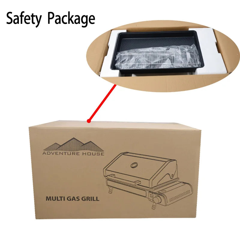 Camping Multi Gas Grill Portable BBQ Stove Grill Folding Charcoal Outdoor Stainless Steel Grill Cooking Picnic Barbecue Tools